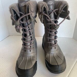 UGG Kids Gray Lace-Up Boots